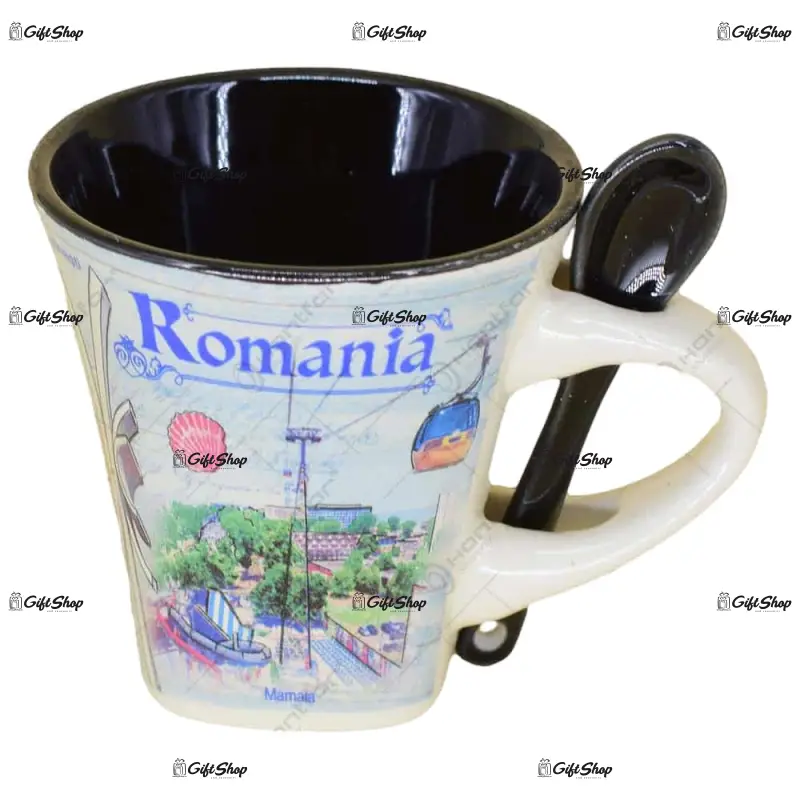 Cana cu lingurita realizate din ceramica – design monumente istorice din romania