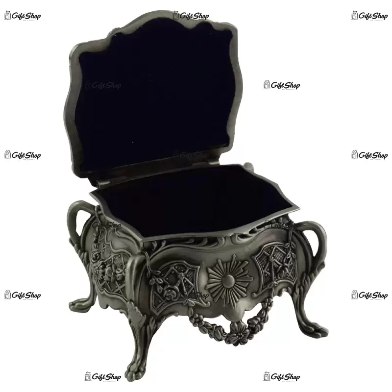 Caseta pentru bijuterii din metal cu capac – elegant metal