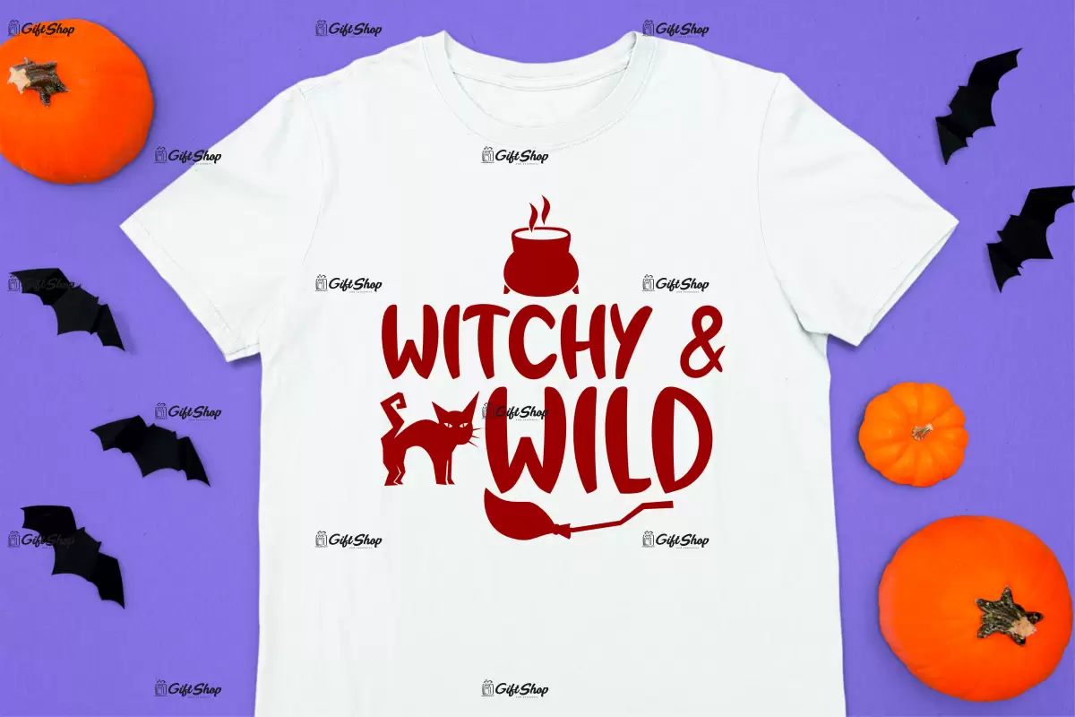 Witchy & wild, tricou cu mesaj.
