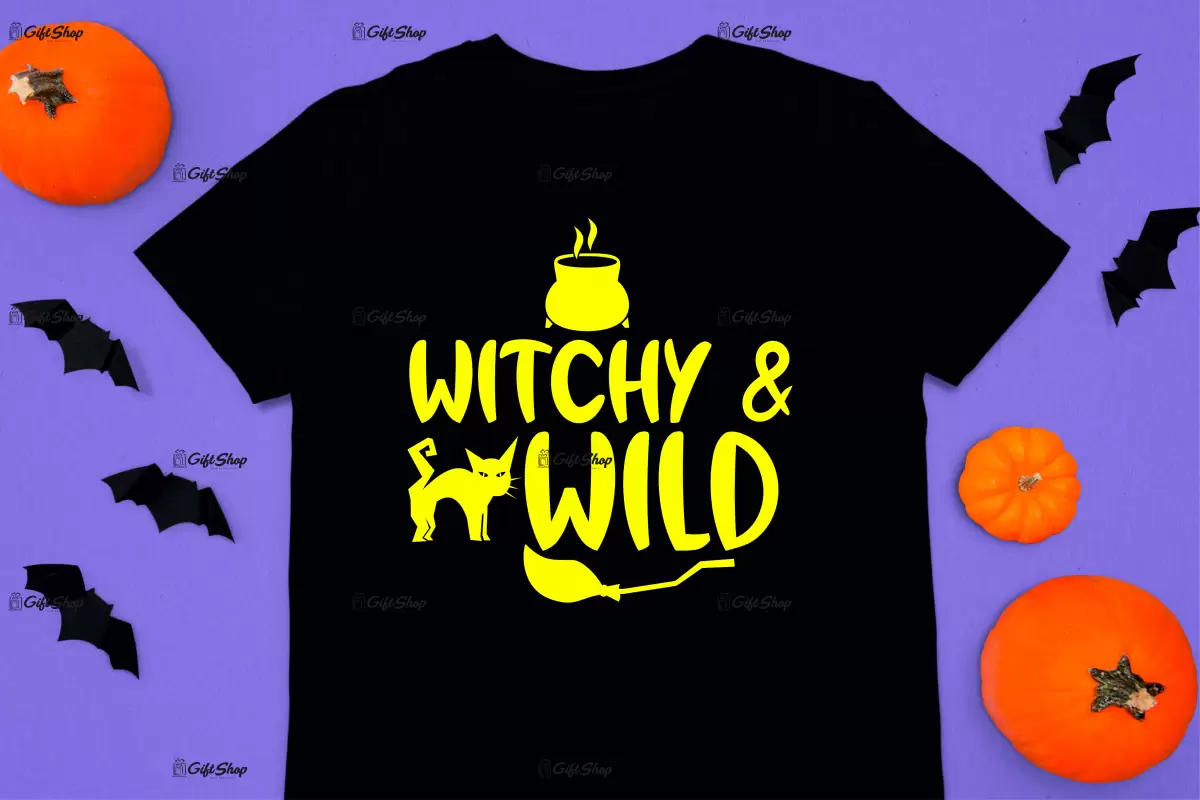 Witchy & wild, tricou cu mesaj.