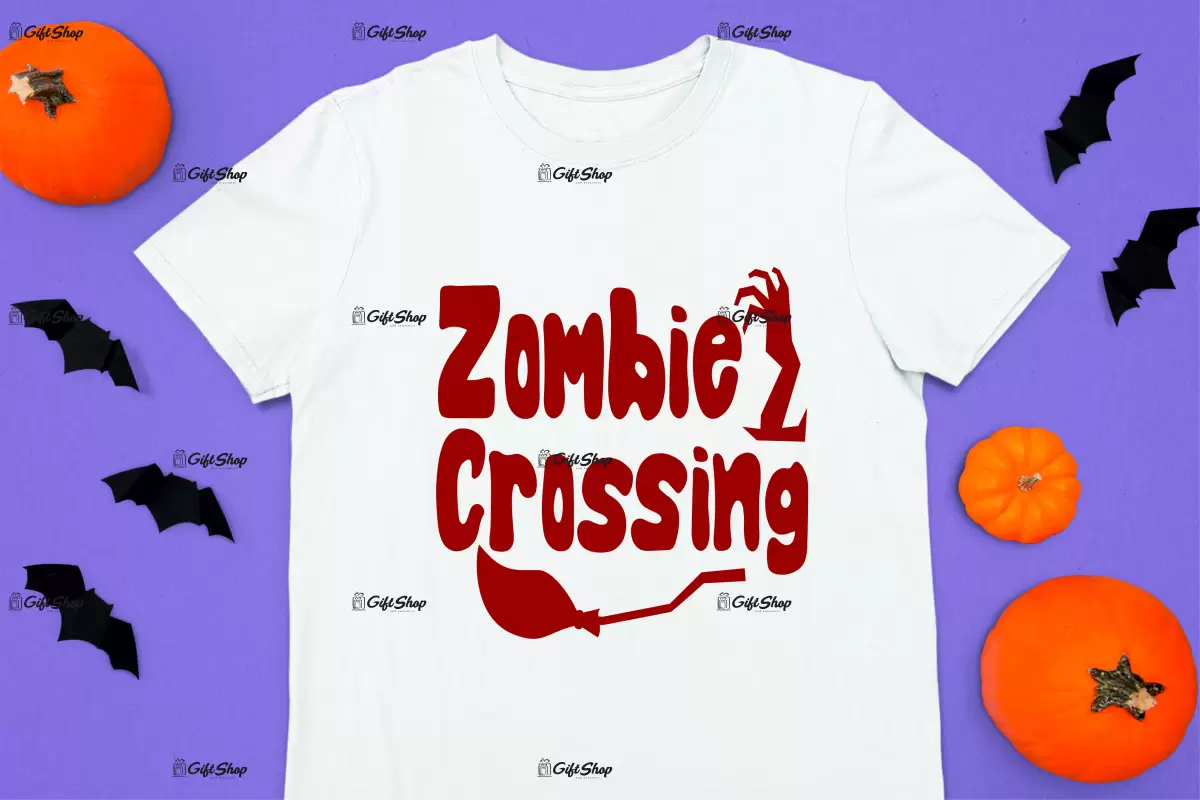 Zombie crossing, tricou cu mesaj