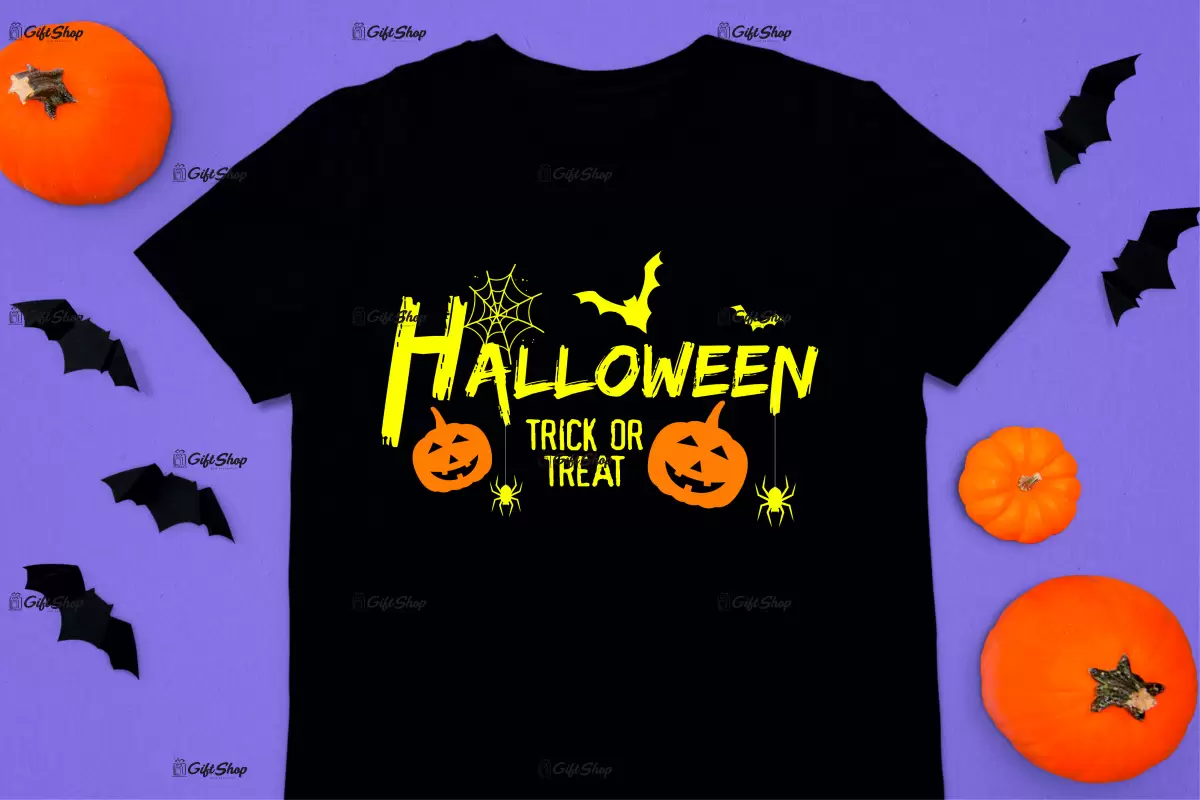 Halloween trick or treat, tricou cu mesaj