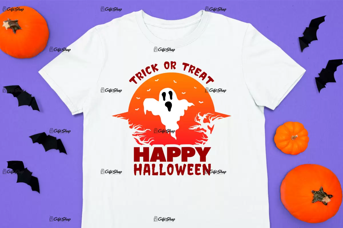 Trick or treat happy halloween, tricou cu mesaj
