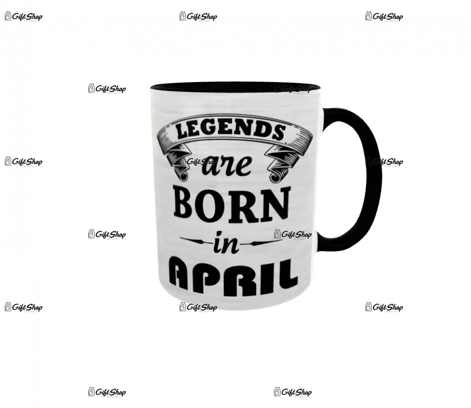 April, legends are born in, cana ceramica, 330ml, cgs1109d