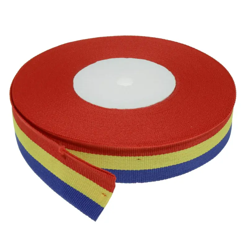 Panglica tricolor textil, 100x2.5 cm