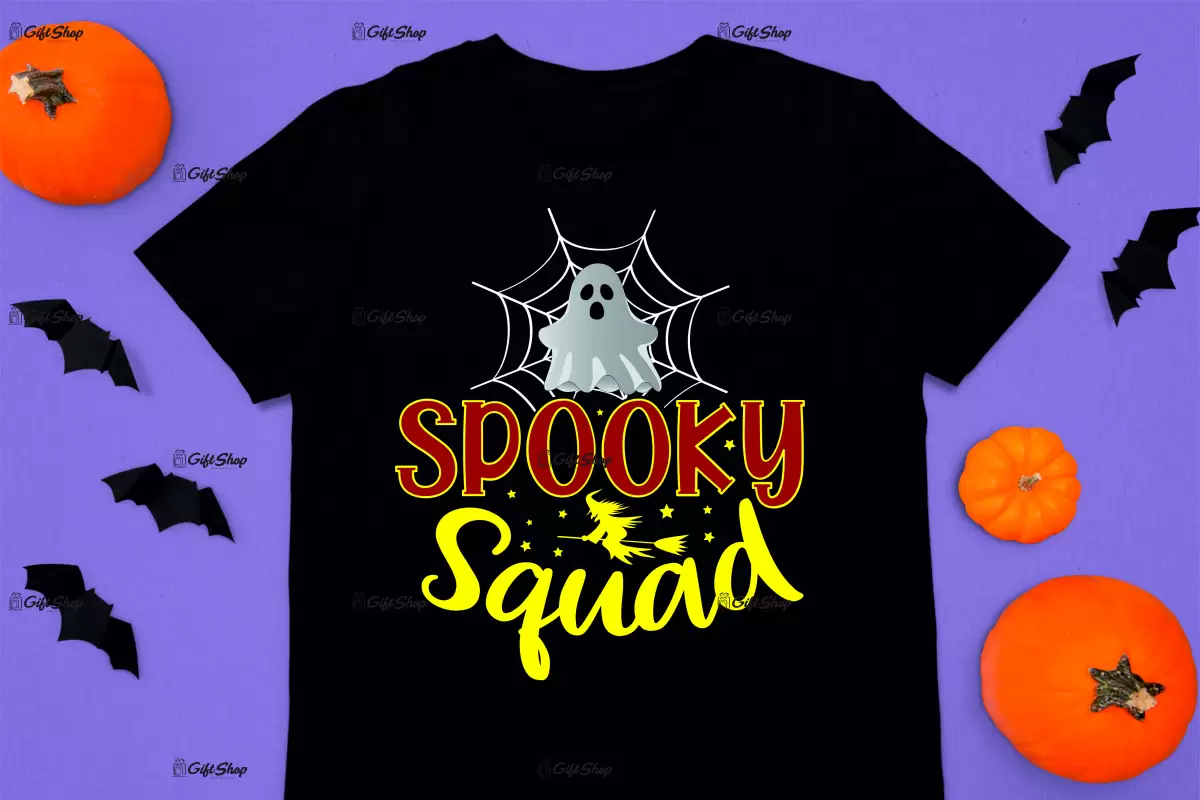 Spooky squad, tricou cu mesaj