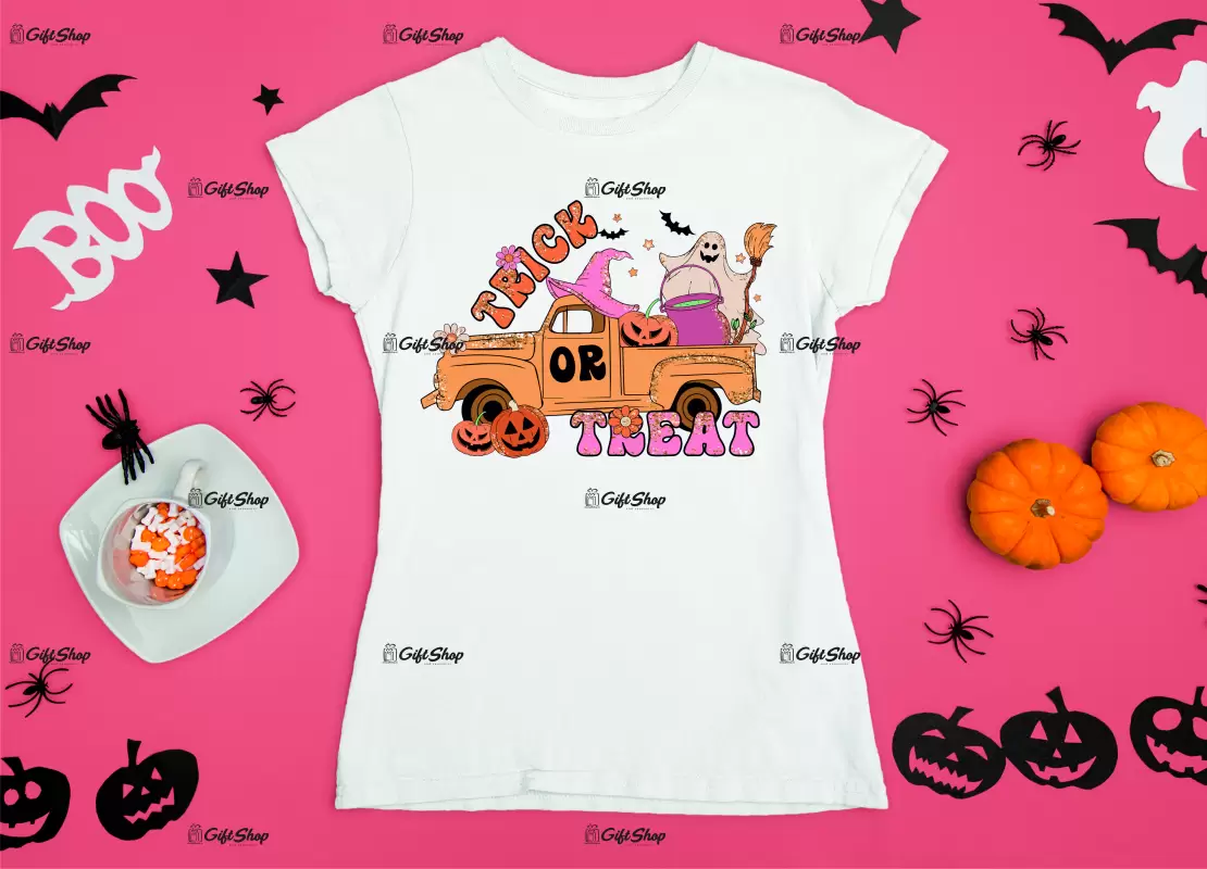 Trick or treat, tricou cu mesaj..