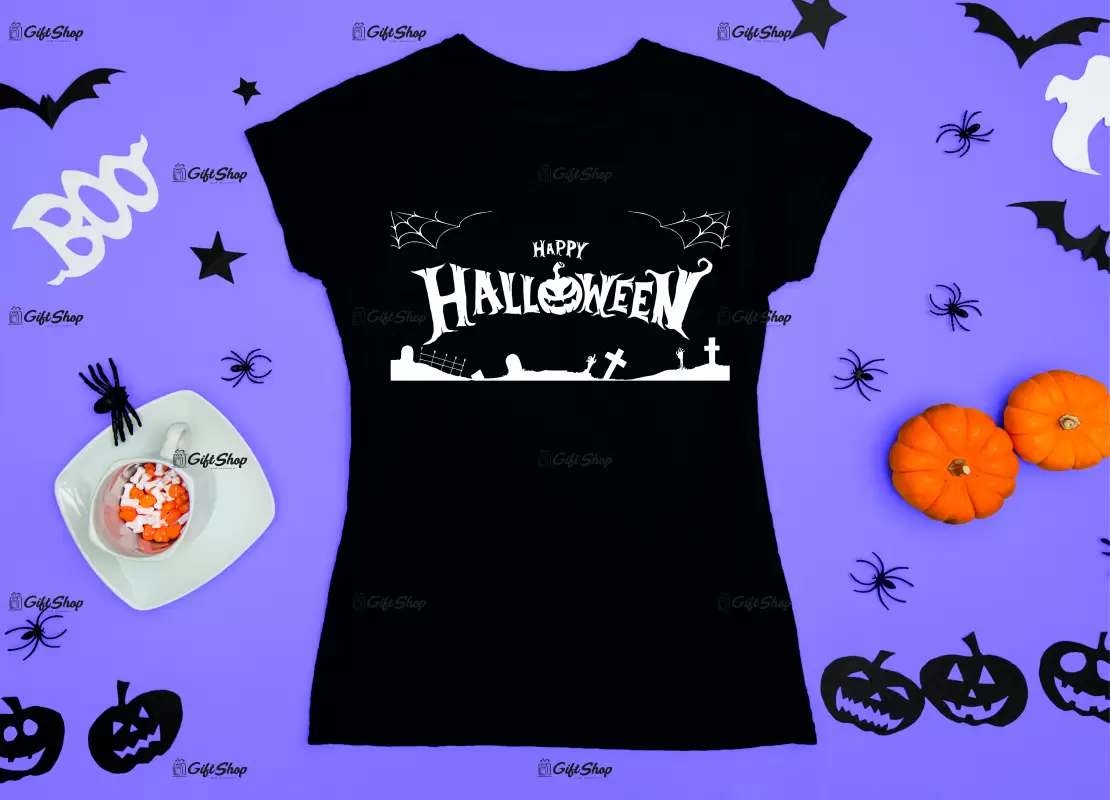 Happy halloween, tricou cu mesaj-.