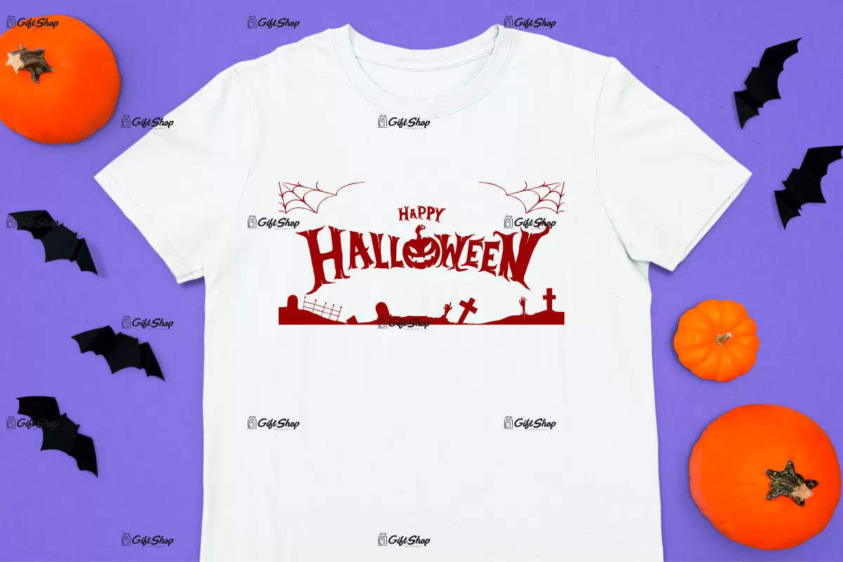 Happy halloween, tricou cu mesaj-.