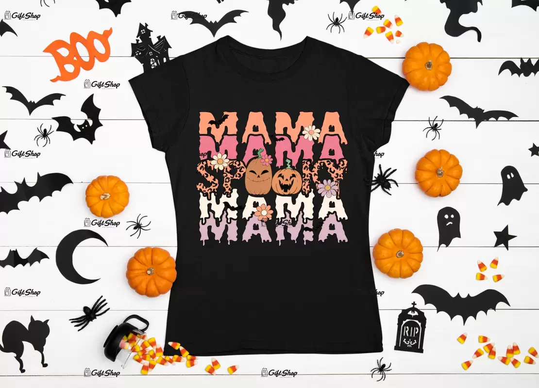 Mama spooky mama , tricou cu mesaj