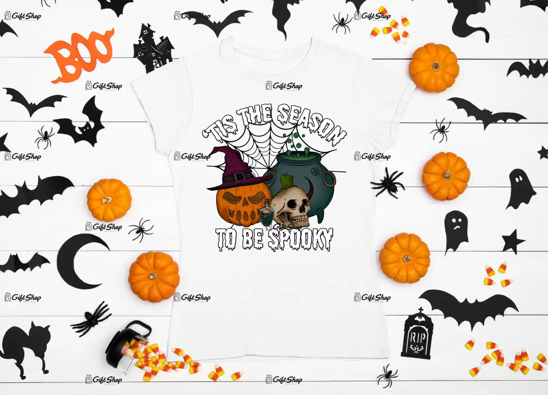 `tis the season to be spooky , tricou cu mesaj