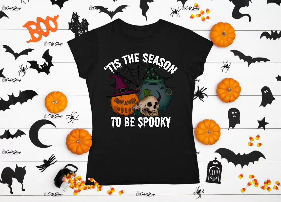 `tis the season to be spooky , tricou cu mesaj