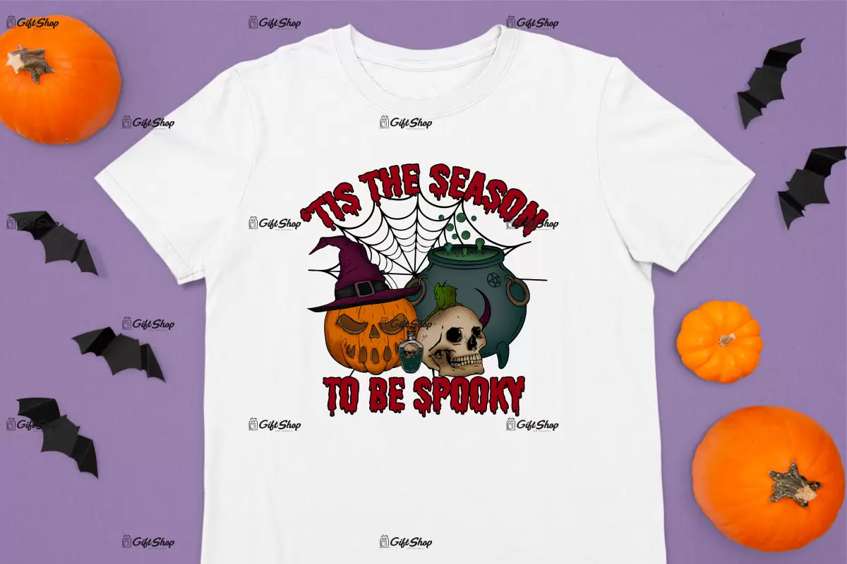 `tis the season to be spooky , tricou cu mesaj