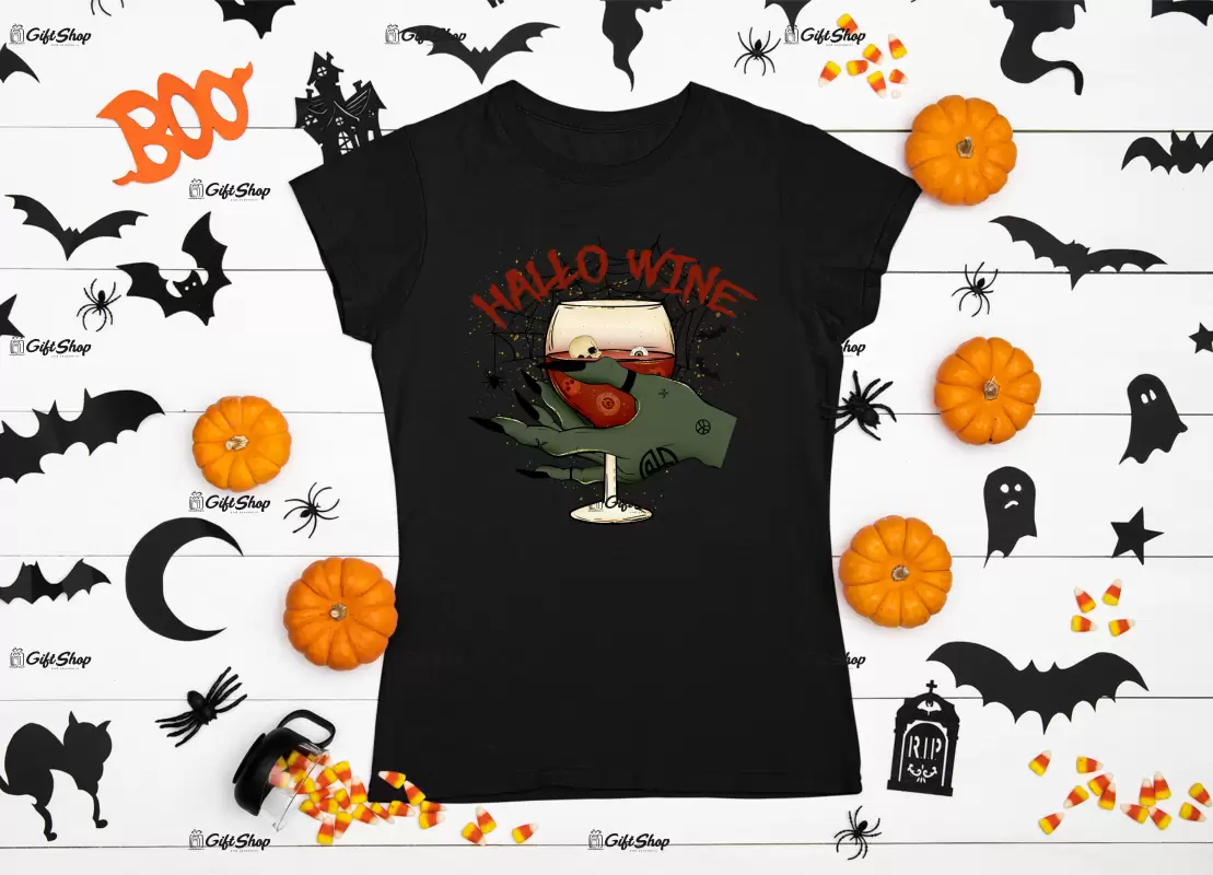 Hallo wine , tricou cu mesaj