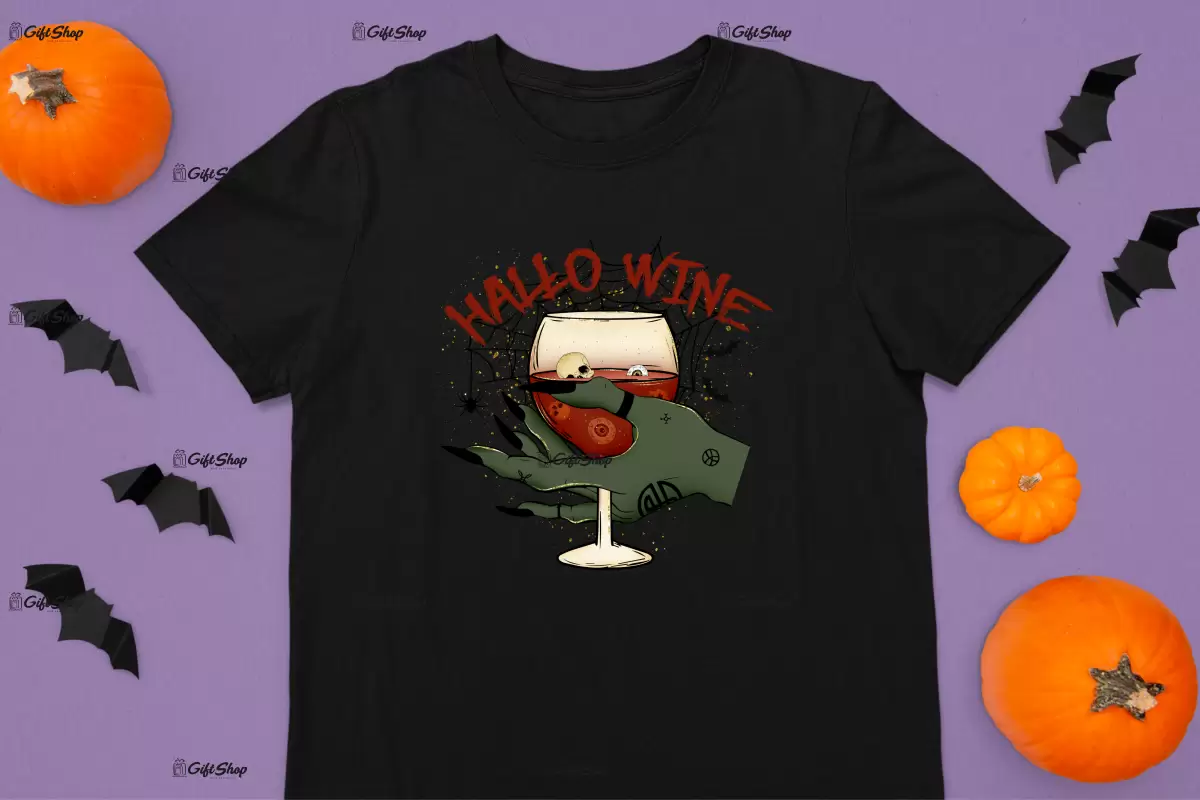 Hallo wine , tricou cu mesaj