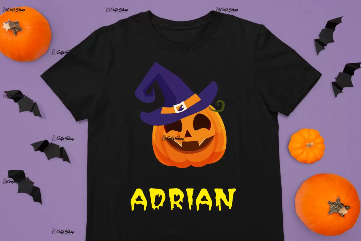Pumpkin face cu nume , tricou cu mesaj b