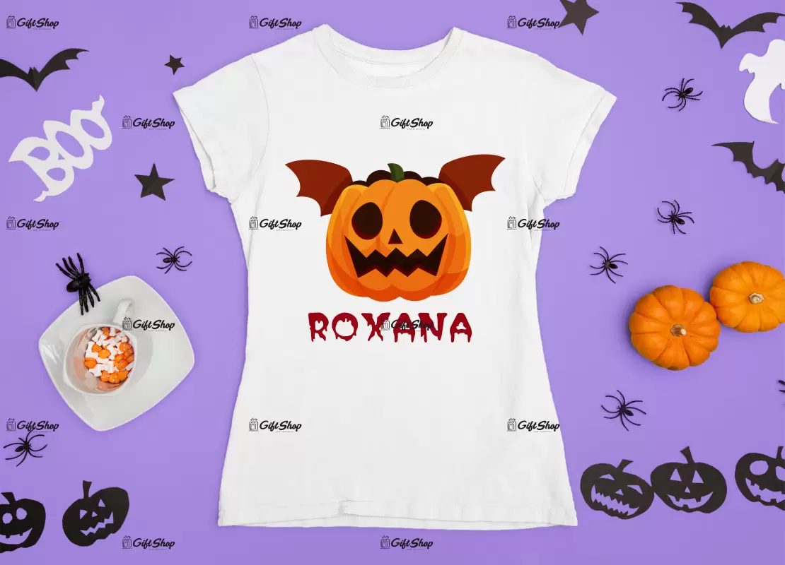 Pumpkin face cu nume , tricou cu mesaj d