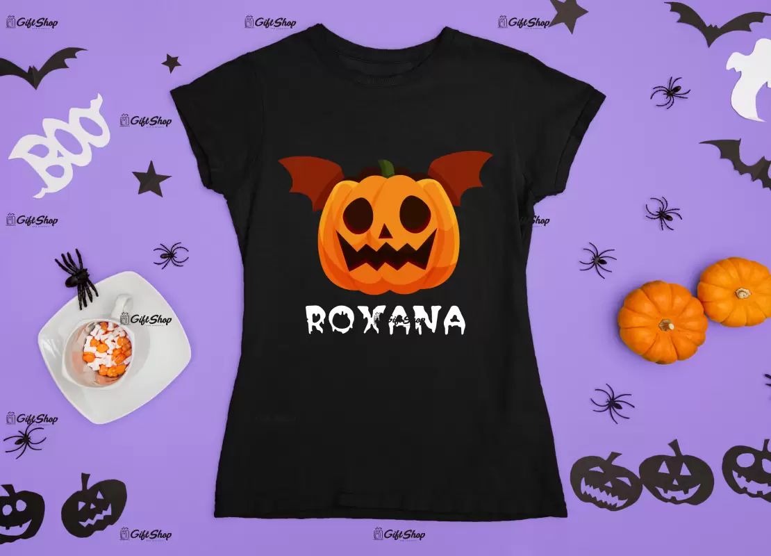 Pumpkin face cu nume , tricou cu mesaj d