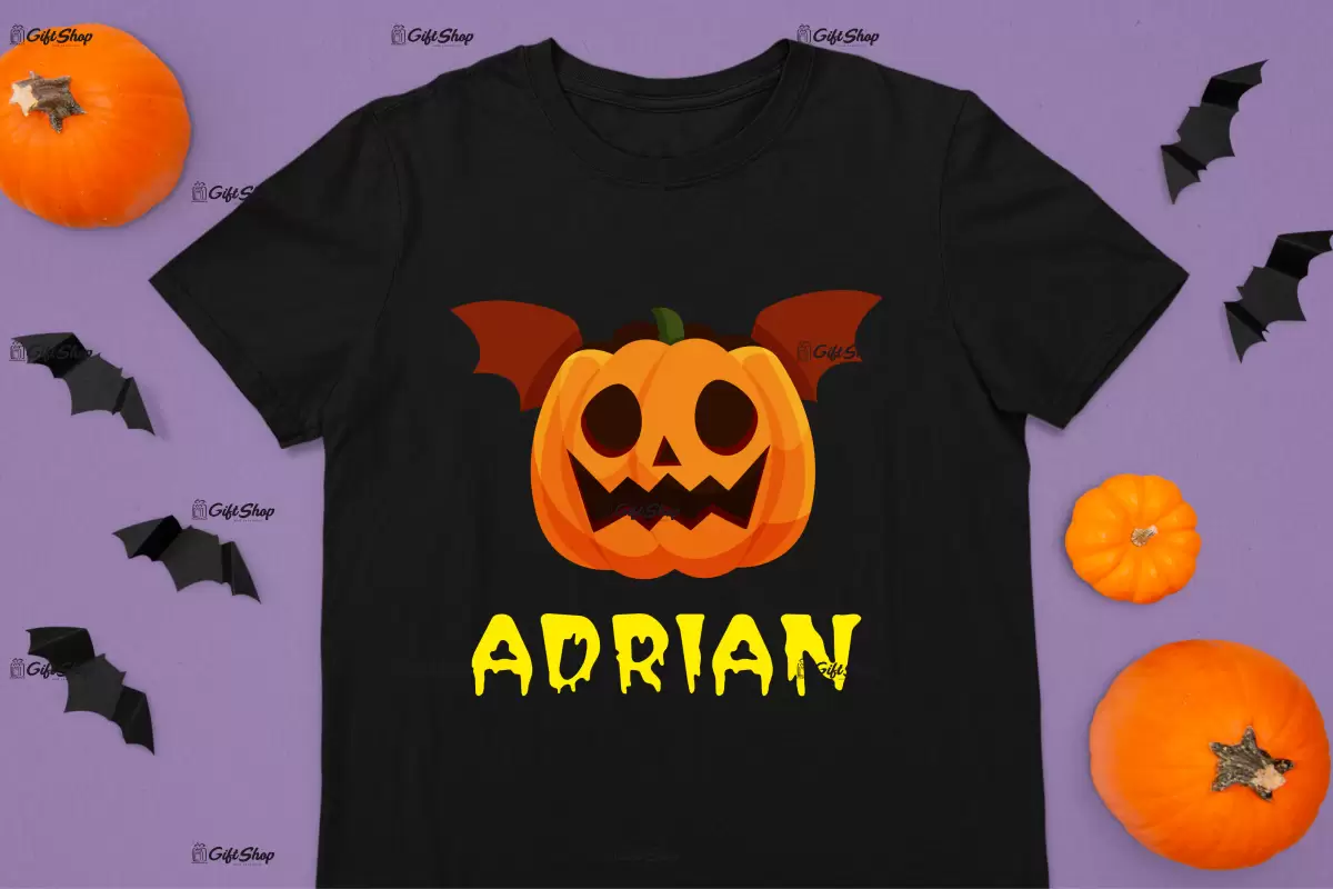 Pumpkin face cu nume , tricou cu mesaj d
