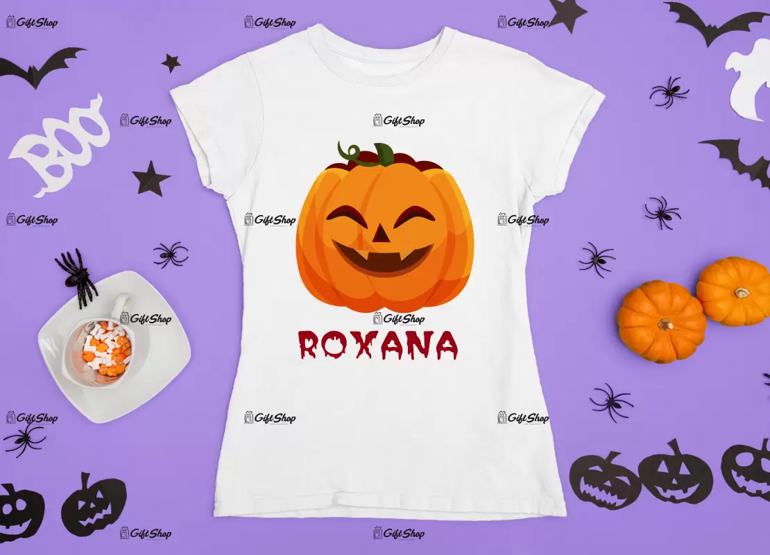 Pumpkin face cu nume , tricou cu mesaj e