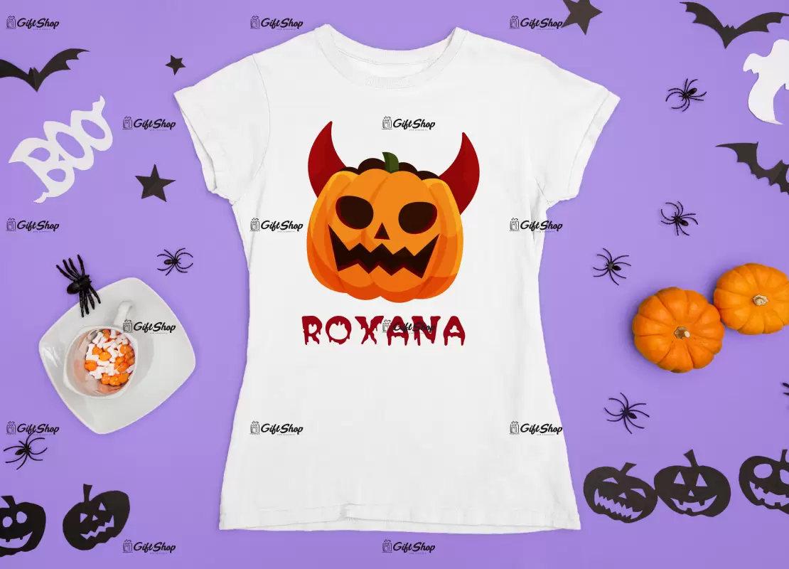 Pumpkin face cu nume , tricou cu mesaj f