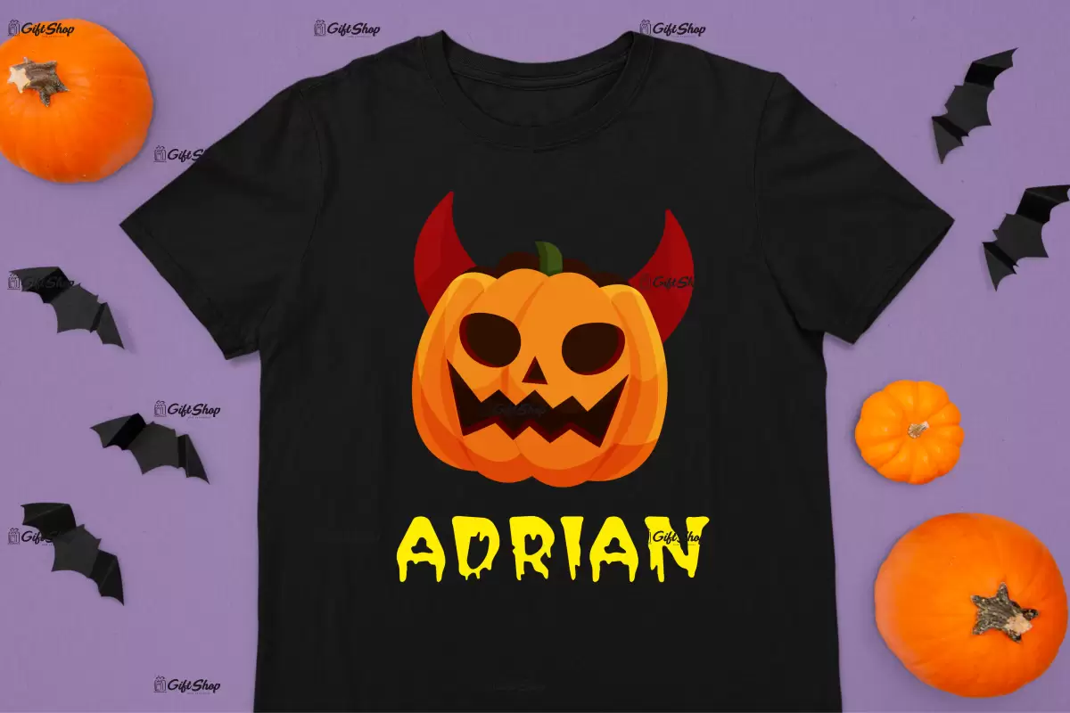 Pumpkin face cu nume , tricou cu mesaj f