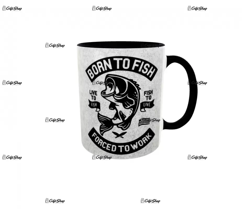 Born to fish forced to work, cana ceramica, 330ml, cgs1145