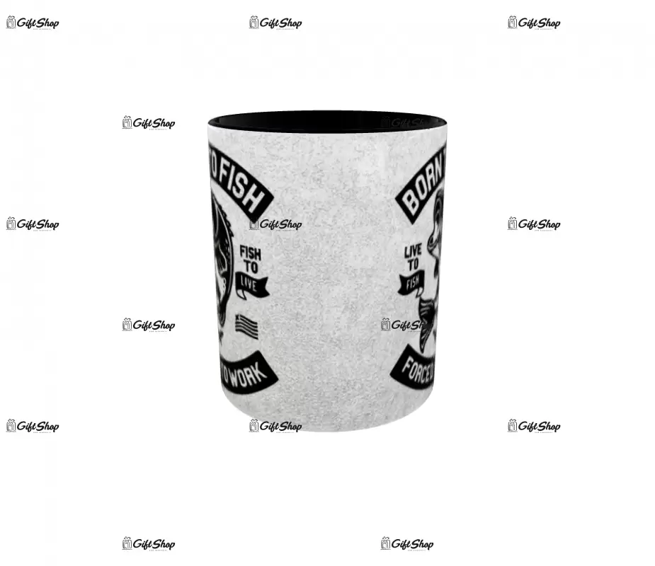 Born to fish forced to work, cana ceramica, 330ml, cgs1145