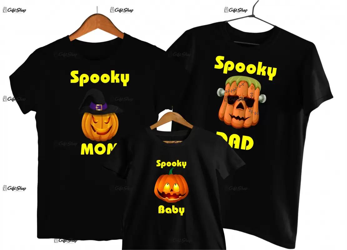 Spooky mom dad baby  - set 3 tricouri personalizate