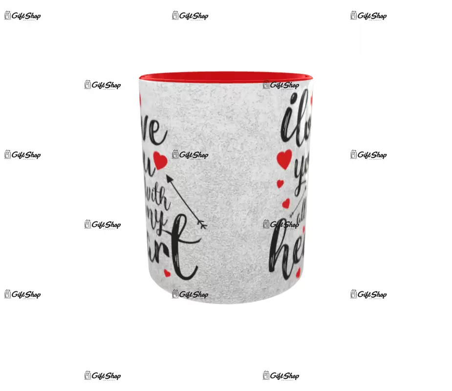 I love you with all my heart, cana ceramica, 330ml,