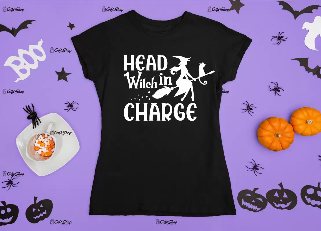 Head witch in charge, tricou cu mesaj