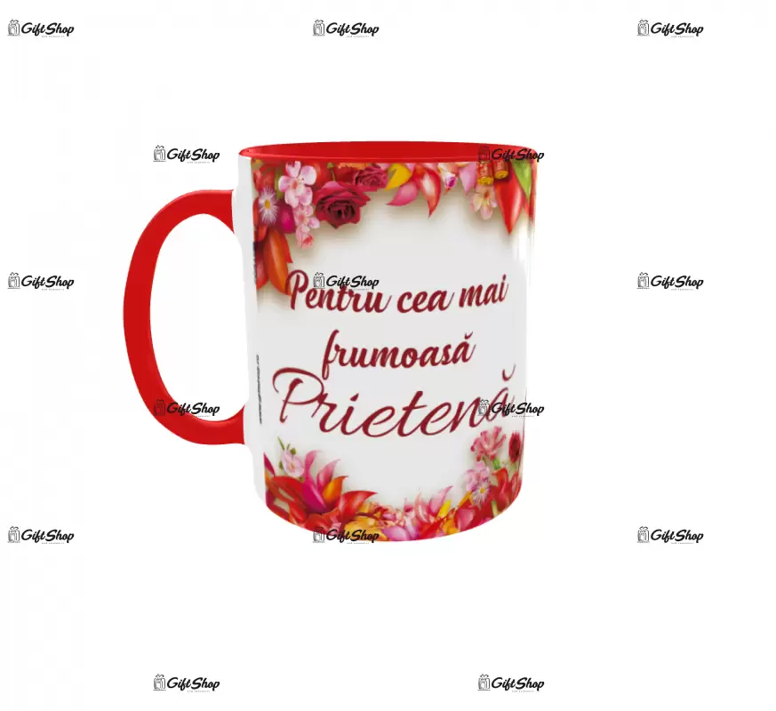 Pentru cea mai frumoasa prietena, cana ceramica, 330ml, cgs1199