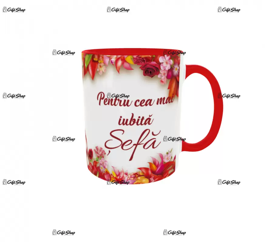Pentru cea mai iubita sefa, cana ceramica, 330ml, cgs1204