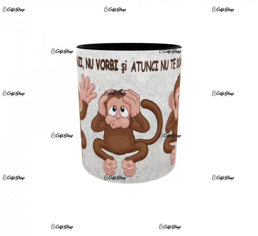 Nu privi, nu auzi, nu vorbi, cana ceramica, 330ml, cgs1332