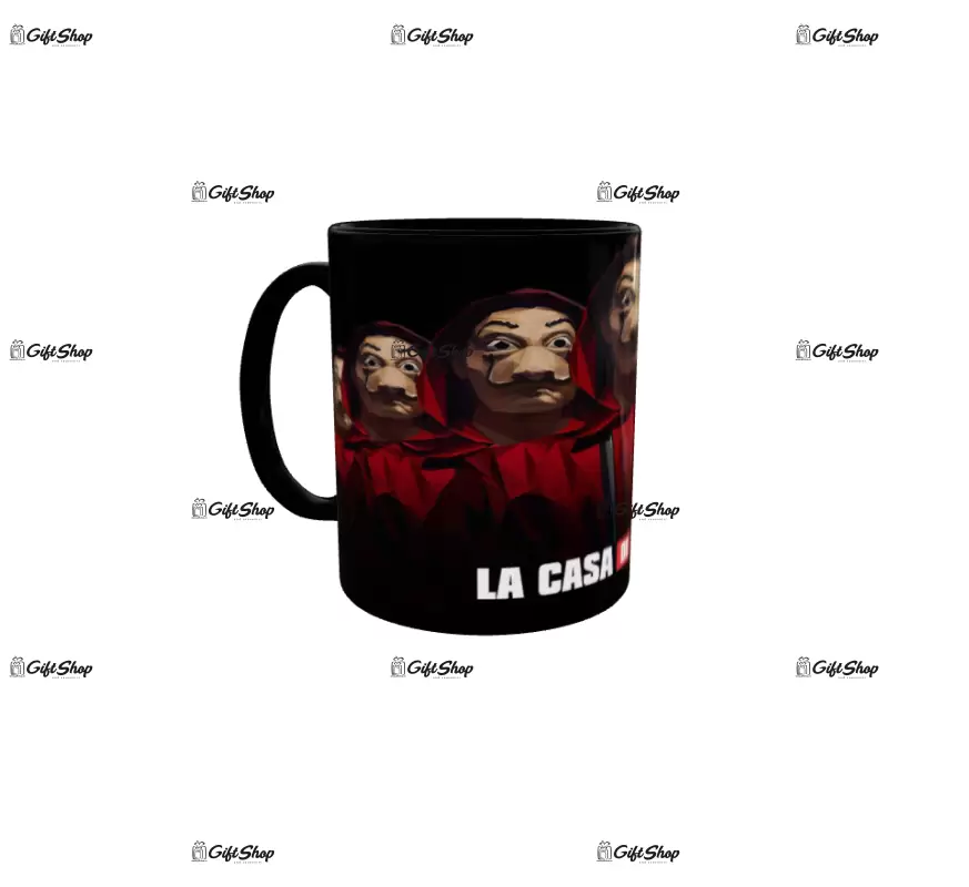 La casa de papel, model 1, cana din ceramica, 330ml