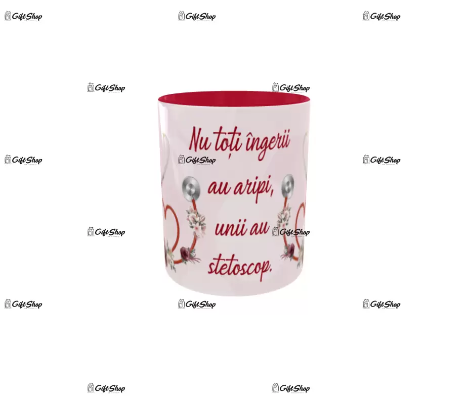 Nu toti ingerii au aripi unii au stetoscop, model 2, cana ceramica, 330ml