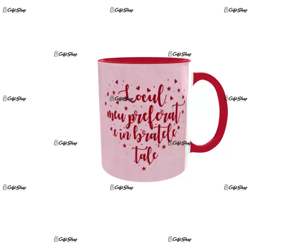 Locul meu preferat e in bratele tale, model 1, cana ceramica, 330ml