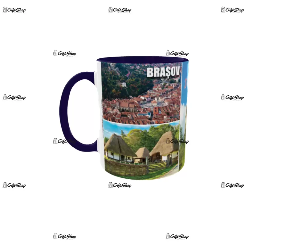 Castelul bran, model 1, cana ceramica, 330ml