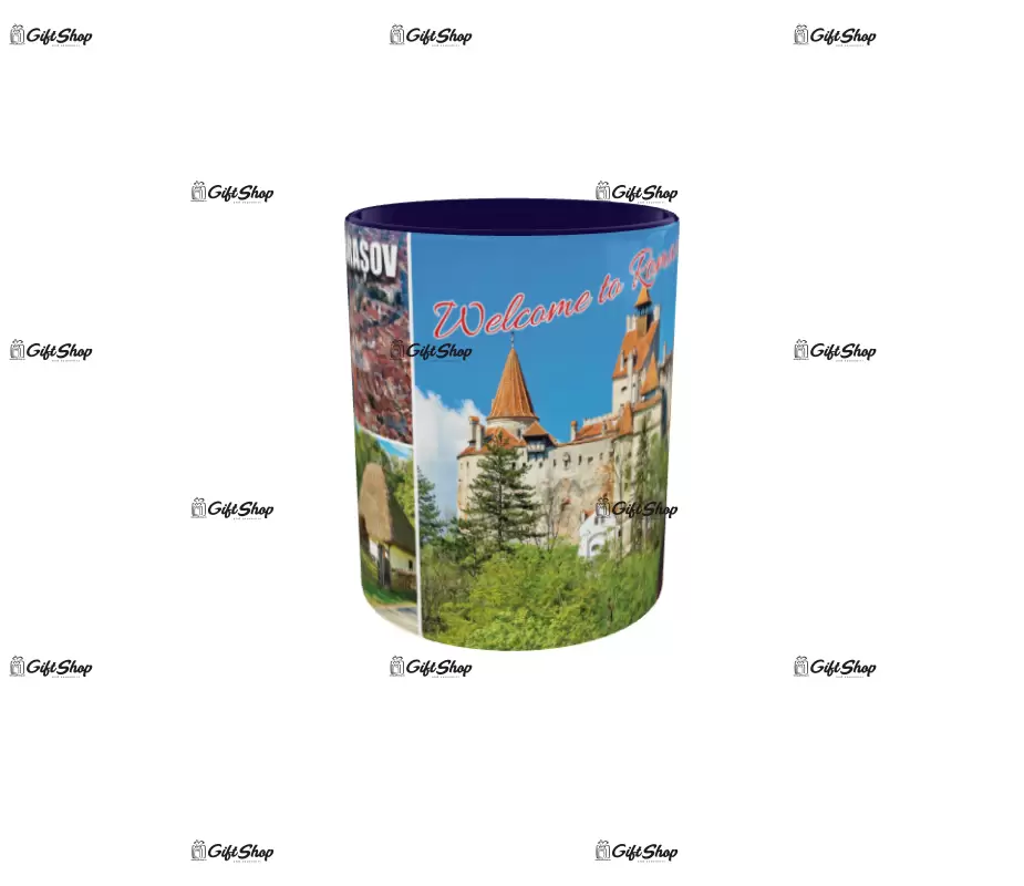 Castelul bran, model 1, cana ceramica, 330ml