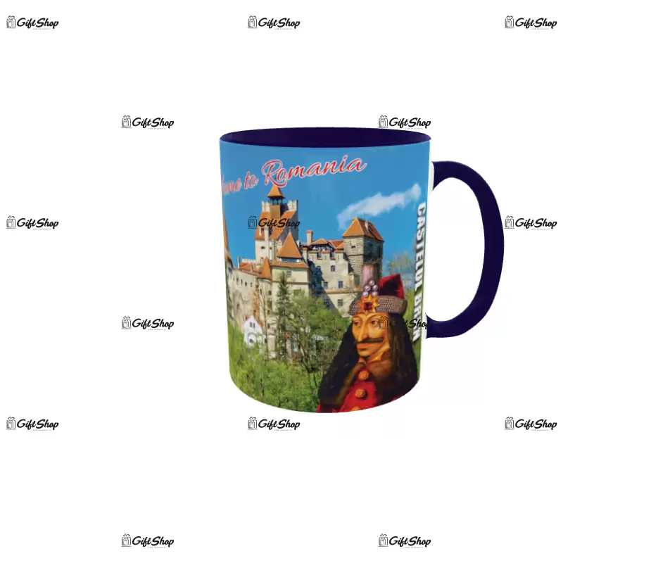 Castelul bran, model 1, cana ceramica, 330ml