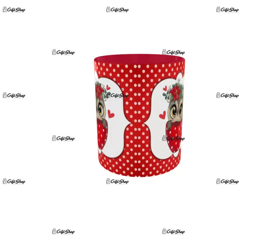 Bufnita in cescuta, cana din ceramica, 330ml