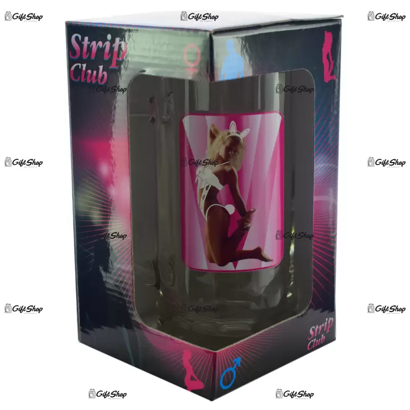 Halba de bere strip club cu imagine de femeie termica in cutie decorativa c