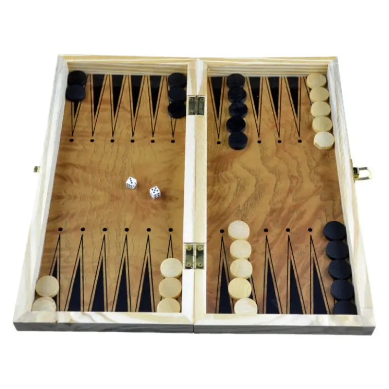 Joc sah/table realizat din lemn, dimensiuni: 29 x 15 x 4 cm