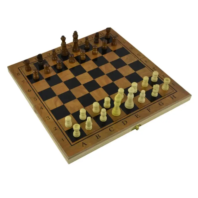 Joc sah/table realizat din lemn, dimensiuni: 34 x 17 x 4 cm