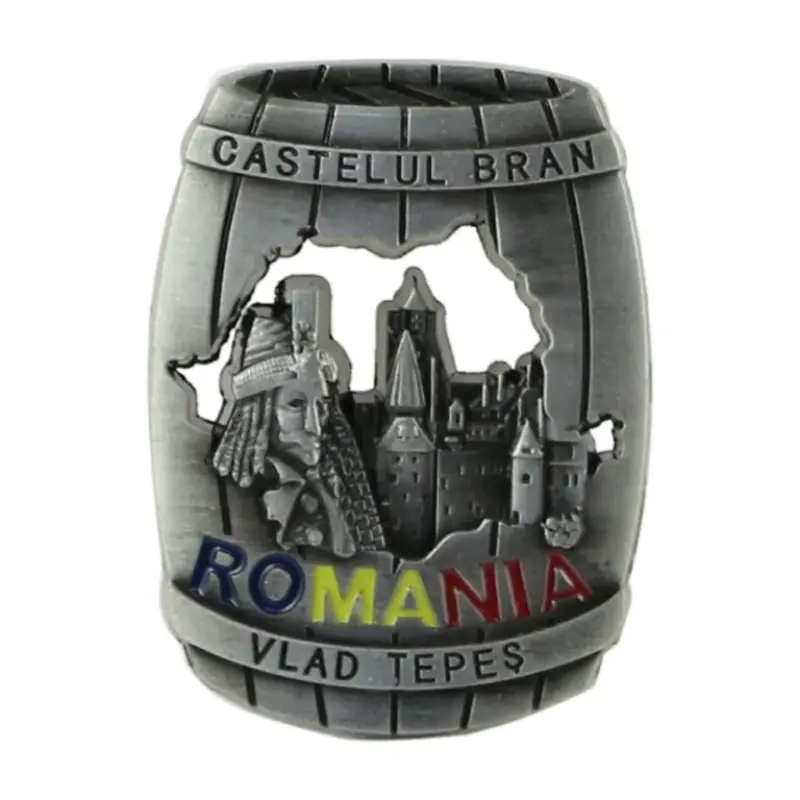 Magnet frigider din metal castelul bran 5×7 cm, butoi