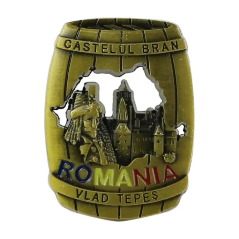 Magnet frigider din metal castelul bran 5×7 cm, butoi