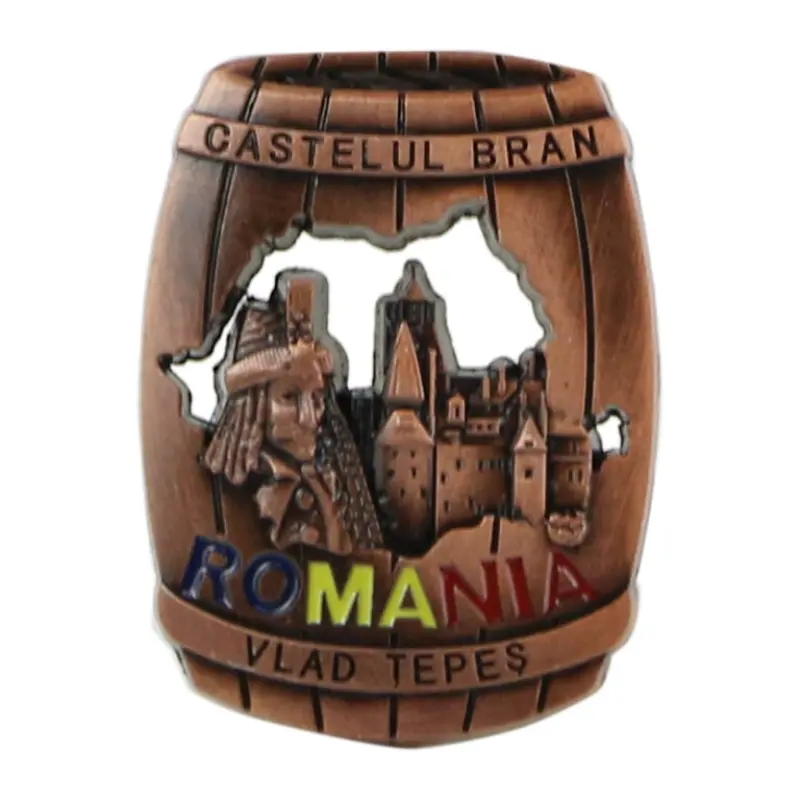 Magnet frigider din metal castelul bran 5×7 cm, butoi