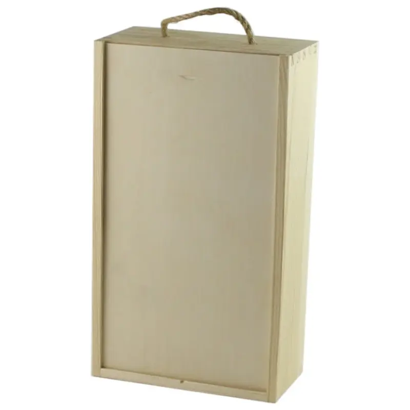 Cutie din lemn pentru 2 sticle de vin 20x11x36 cm, natur
