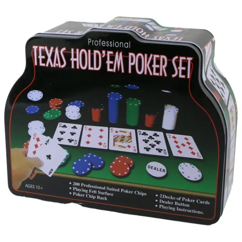 Set poker 200 jetoane, 2 perech carti cu accesorii, model 1006
