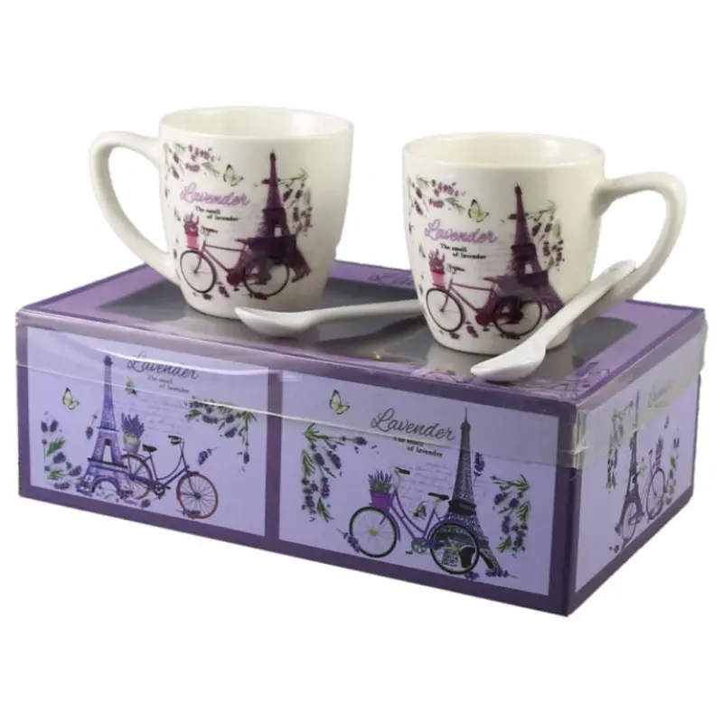 Set 2 cani cu lingurinta, model lavander paris